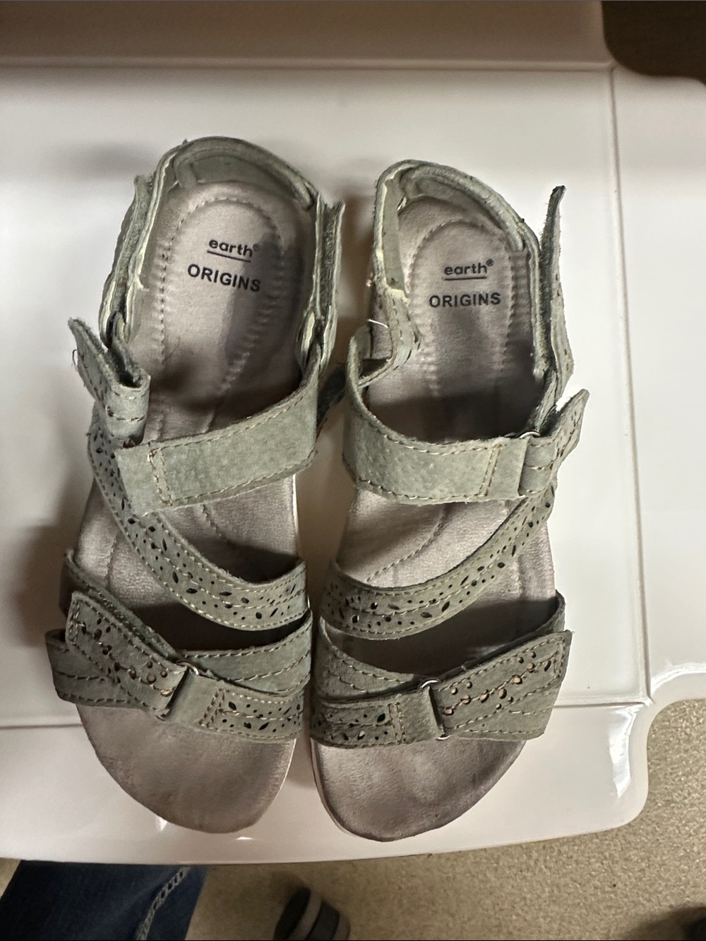 Earth Origins Kids Olive Green Strappy Sandals